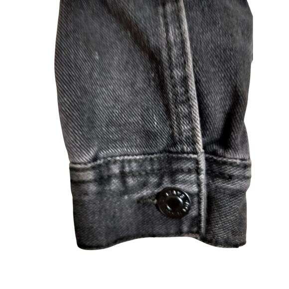 3814)YMI Long Sleeve Button Oversized Boyfriend Distressed Denim Jacket Large Jr - Picture 6 of 10